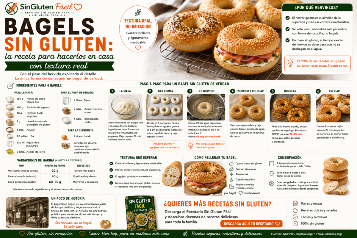 Bagels sin gluten la receta para hacerlos en casa con textura real