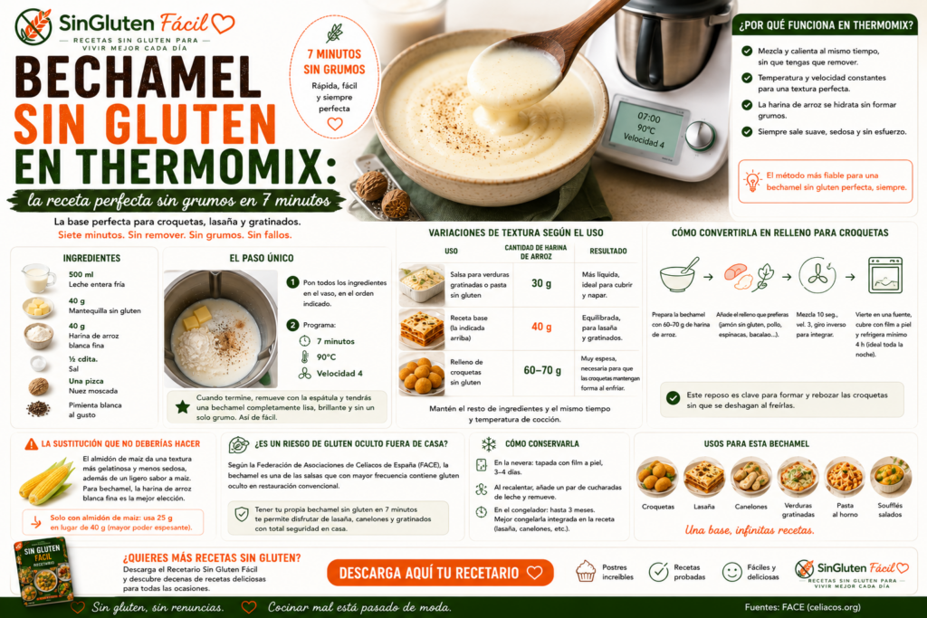 Bechamel sin gluten en Thermomix la receta perfecta sin grumos en 7 minutos