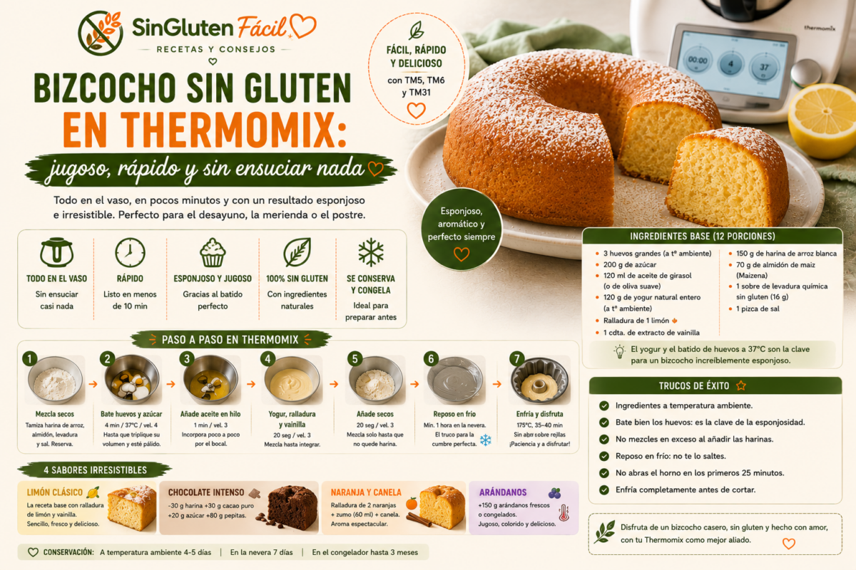 Bizcocho sin gluten en Thermomix
