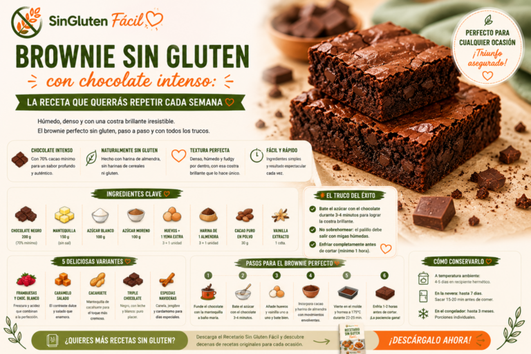 Brownie sin gluten con chocolate intenso
