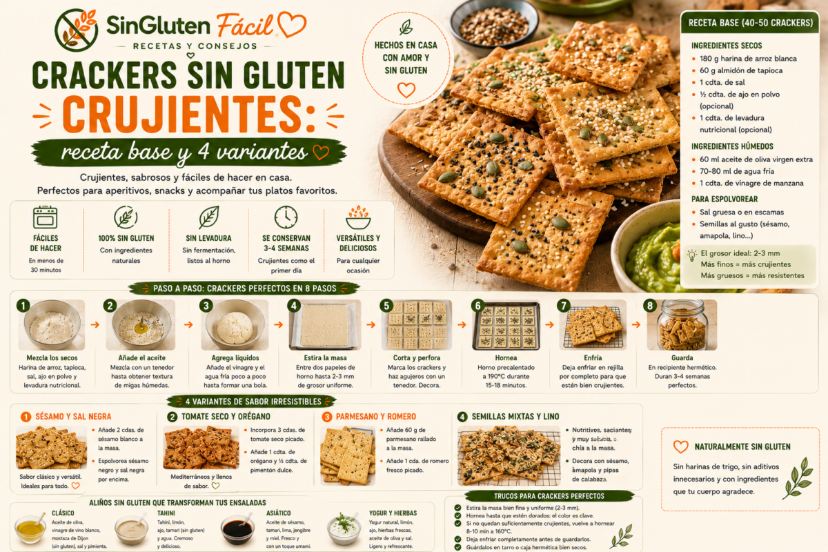 Crackers sin gluten crujientes