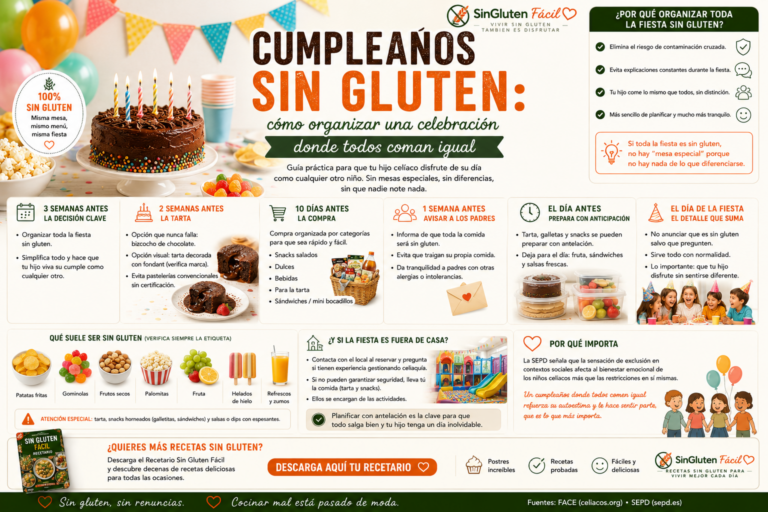 Cumpleaños sin gluten cómo organizar una celebración donde todos coman igual