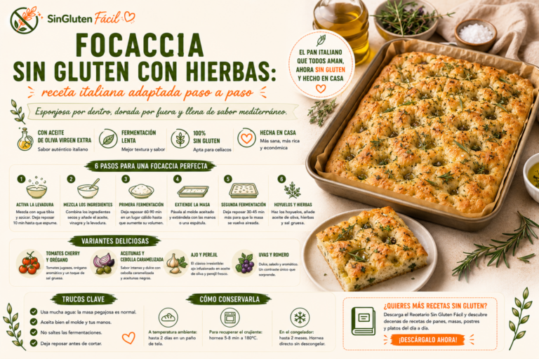 Focaccia sin gluten con hierbas
