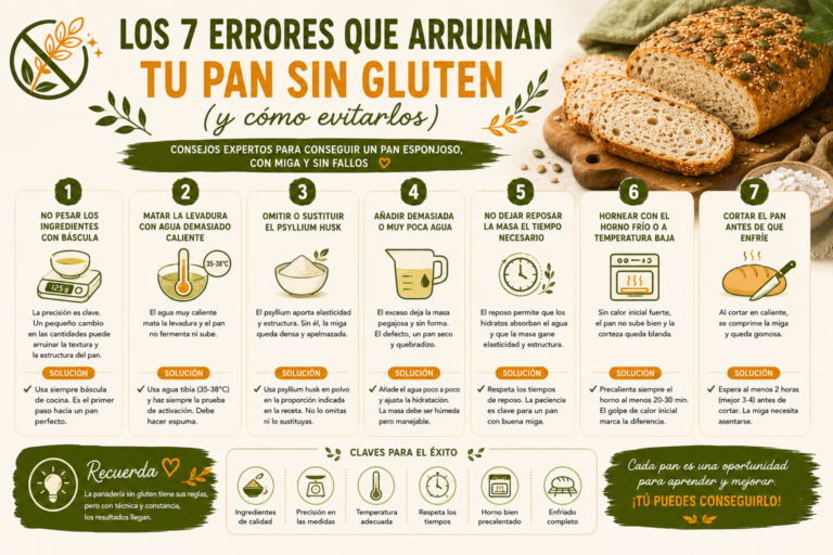 Los 7 errores que arruinan tu pan sin gluten