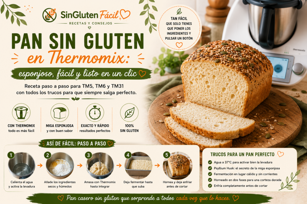 Pan sin gluten en Thermomix esponjoso y facil 