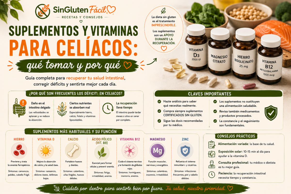 Suplementos y vitaminas para celíacos: qué tomar y por qué
