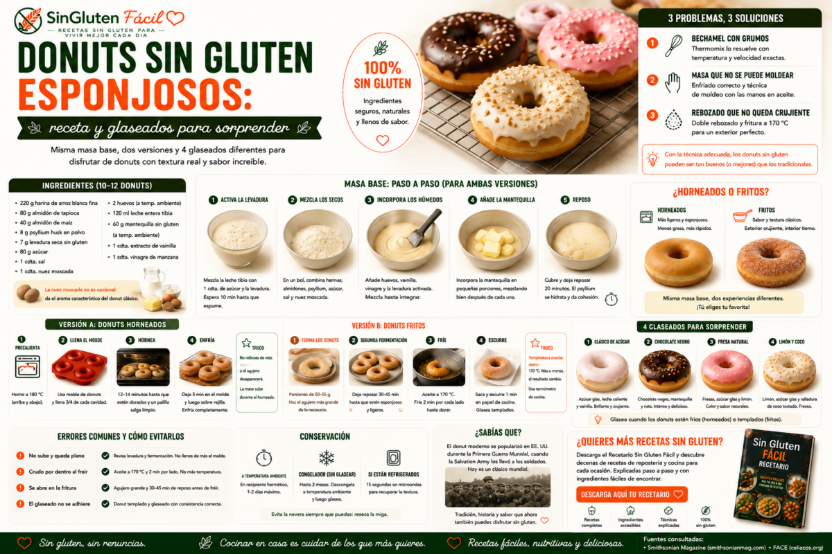 Donuts sin gluten esponjosos receta y glaseados para sorprender