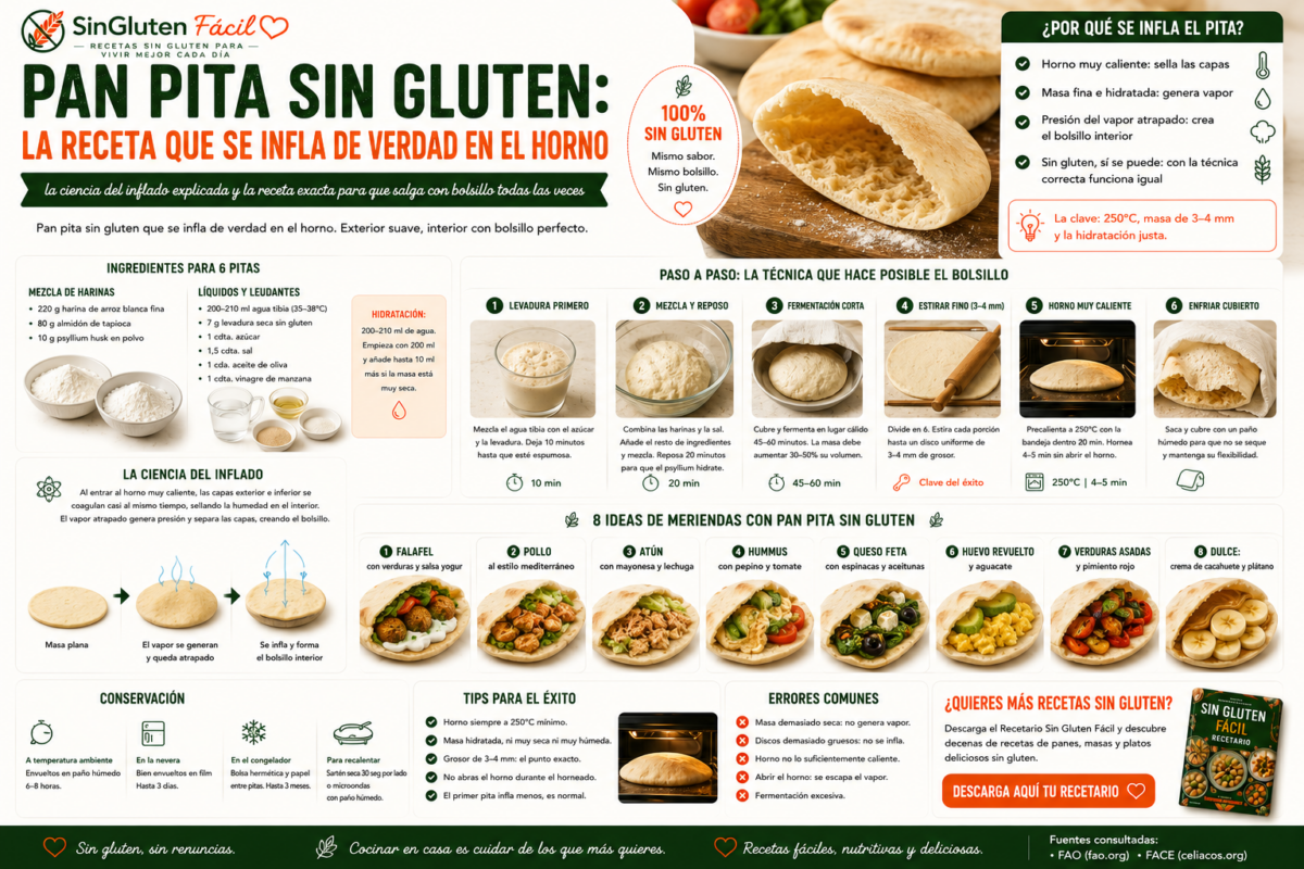 Pan pita sin gluten la receta que se infla de verdad en el horno