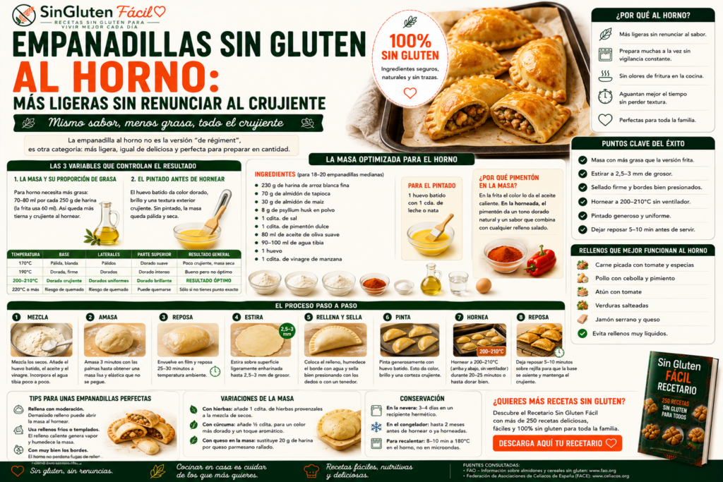 Empanadillas sin gluten al horno: más ligeras sin renunciar al crujiente