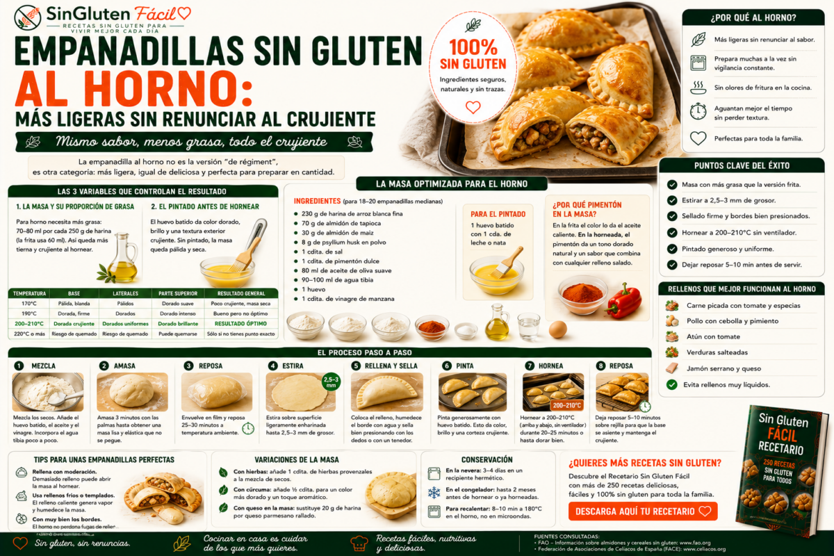 Empanadillas sin gluten al horno: más ligeras sin renunciar al crujiente