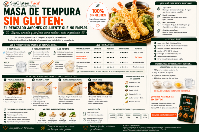 Masa de tempura sin gluten el rebozado japonés crujiente que no empapa