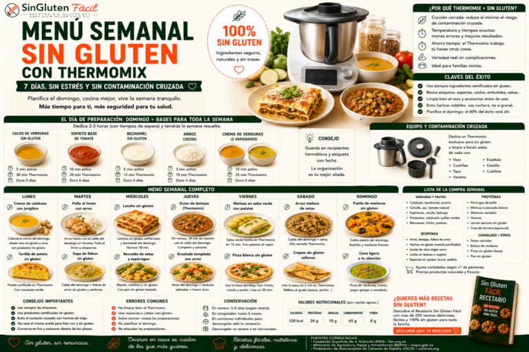 Menú semanal sin gluten con Thermomix 7 días, sin estrés y sin contaminación cruzada