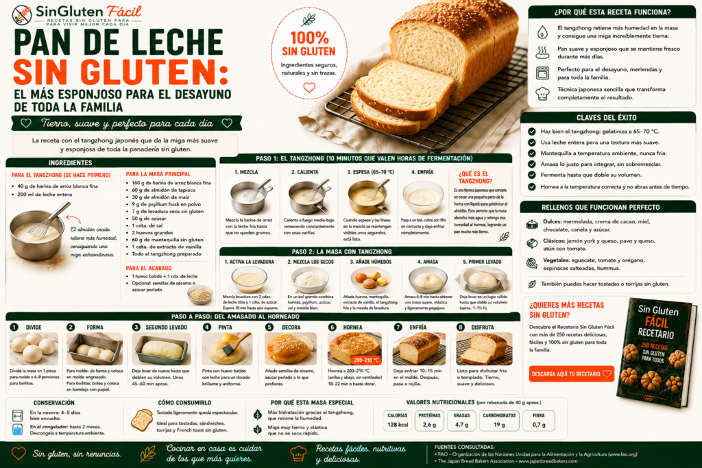 🍞 Pan de LECHE SIN GLUTEN esponjoso (el truco japonés del tangzhong que lo cambia todo)